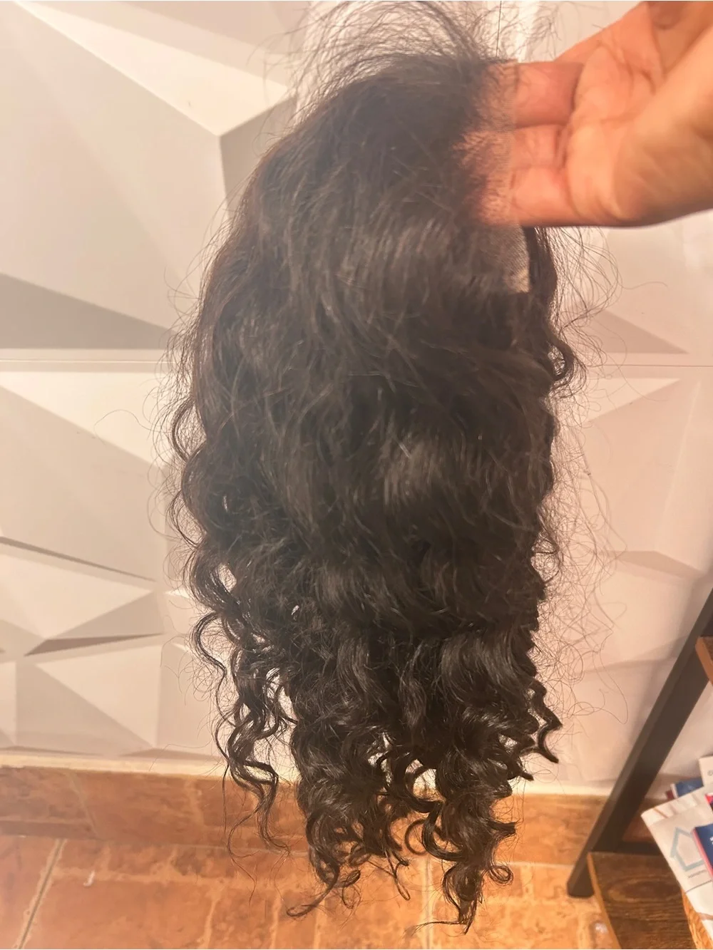 Long Deep Wave Black Lace Front Wig with Natural Hairline